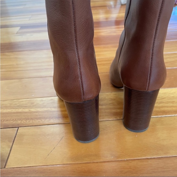 J. Crew Leather Mid-Calf Stacked Anya Boot - Picture 7 of 11